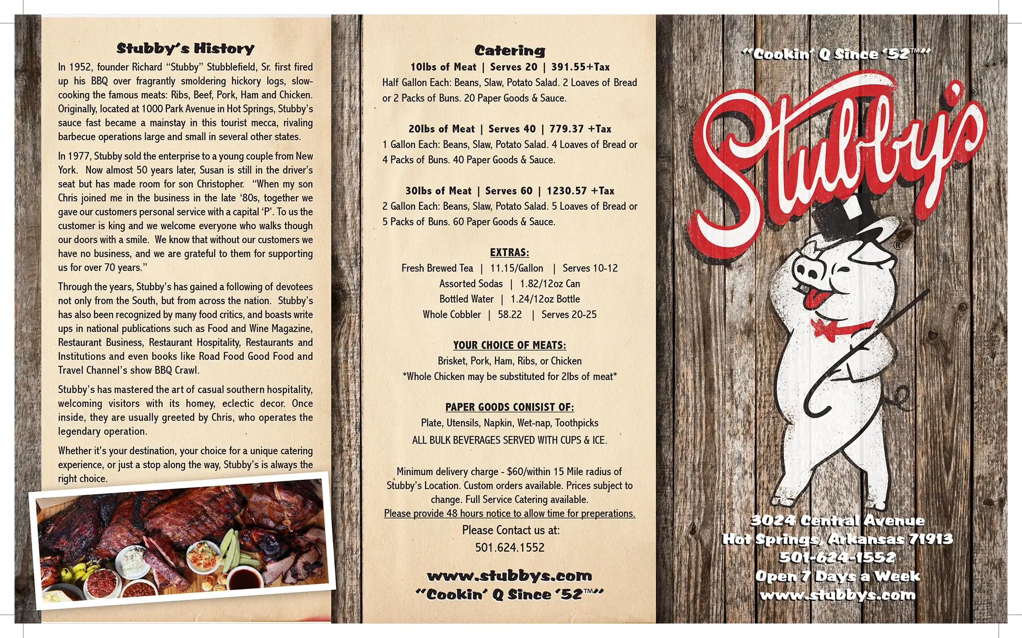 Stubbys-BBQ-Menu-3.2026-1 Stubby's BBQ Menu 1 - Hot Springs Arkansas 3.2026